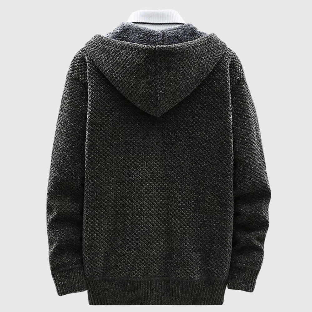 Mojmír – Pletený kabát s kapucí